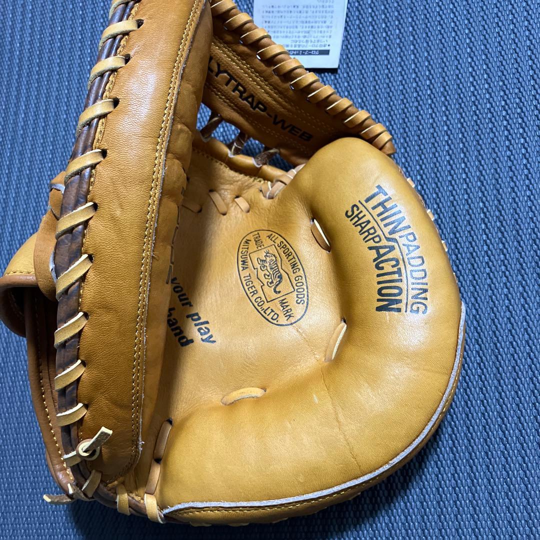 未使用 ミツワタイガー 少年軟式野球用キャッチャーミット 当時物