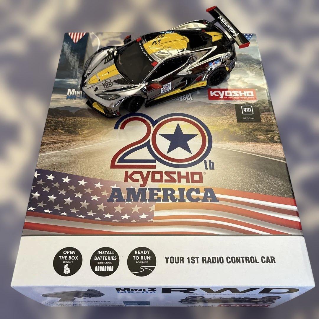 KYOSHO MINI-Z RWD 20周年記念モデル(コルベット) Kyosho MINI-Z RWD MR-04 readyset CHEVROLET® CORVETTE® C8.R Chrome