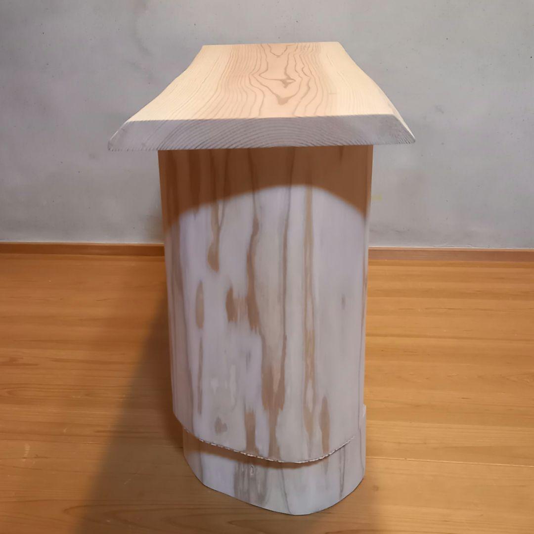 国産杉 無垢一枚板&丸太半割りログ脚 特注品脚高