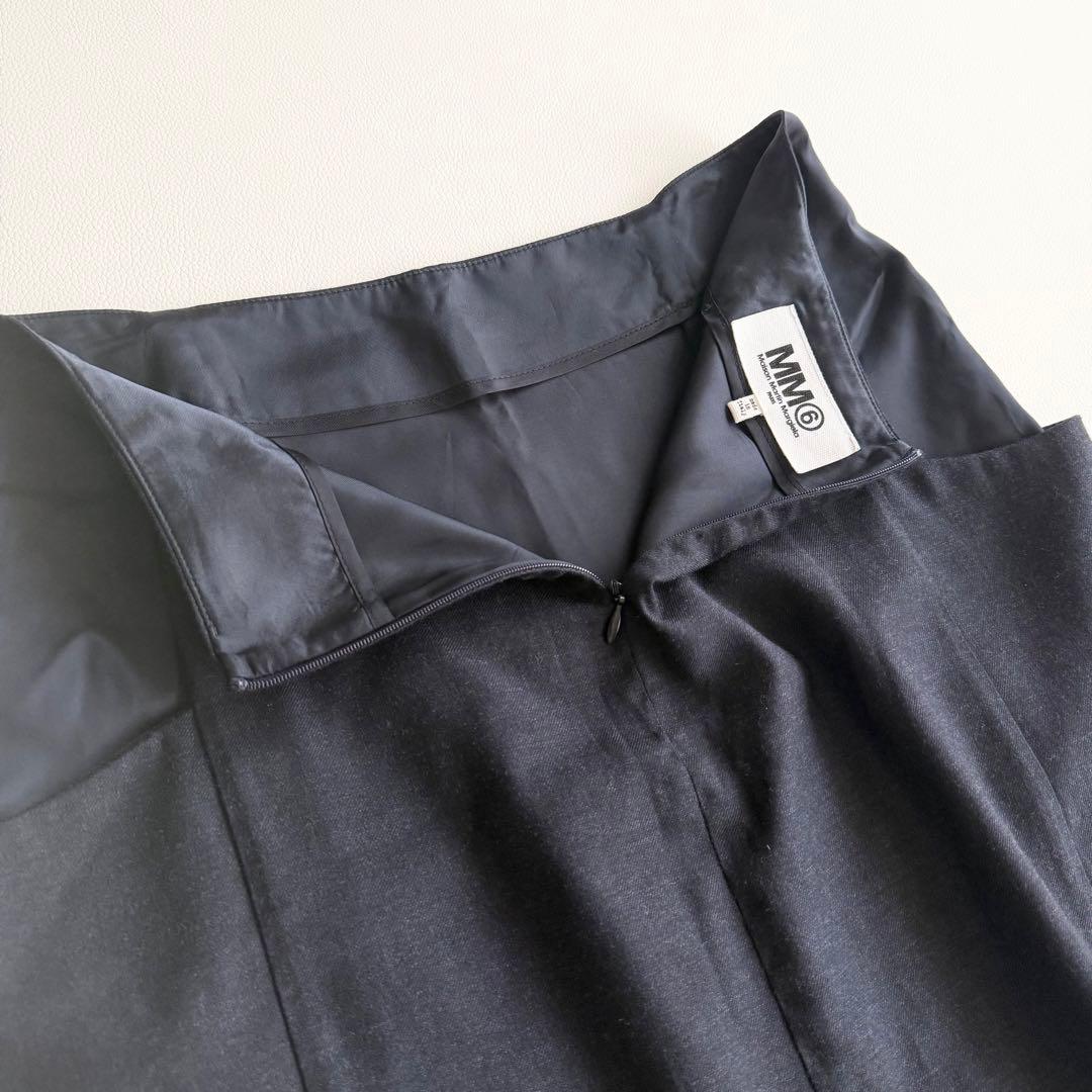 ◾️美品 MM6 ミニスカート ネイビー エムエム6メゾンマルジェラ 紺