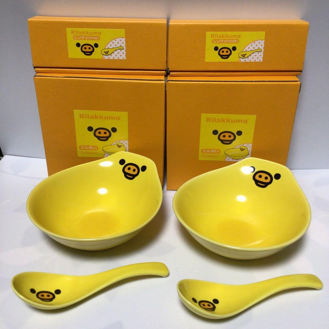 新品 キイロイトリ とんすい & レンゲ　各2点 計４点 レア sd1_b7c313d05fdefcbdf13832ff03