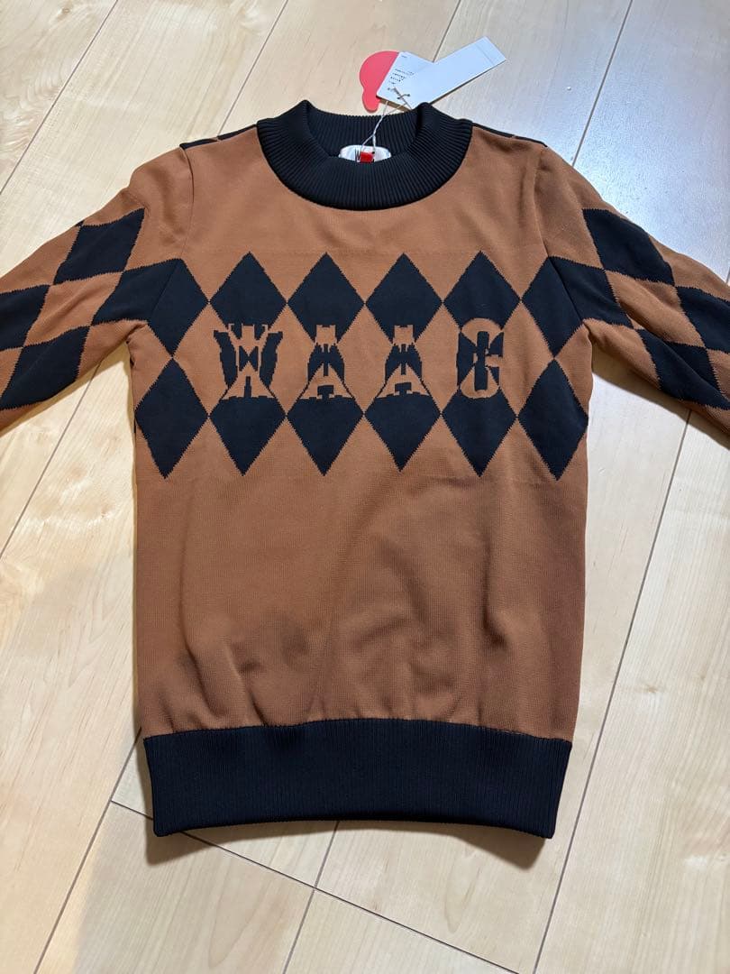 WAAC ダイヤモンドパターン セーター　新品未使用　サイズ1 ニット セーター 「滝沢眞規子さん着用/洗える」ウールカシミヤ クルー