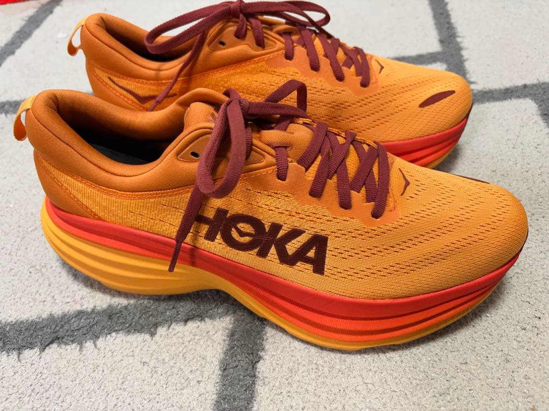 【美品】超人気カラーHOKA BONDI8 ボンダイ（JPN28）オレンジ Men's Hoka Bondi 8