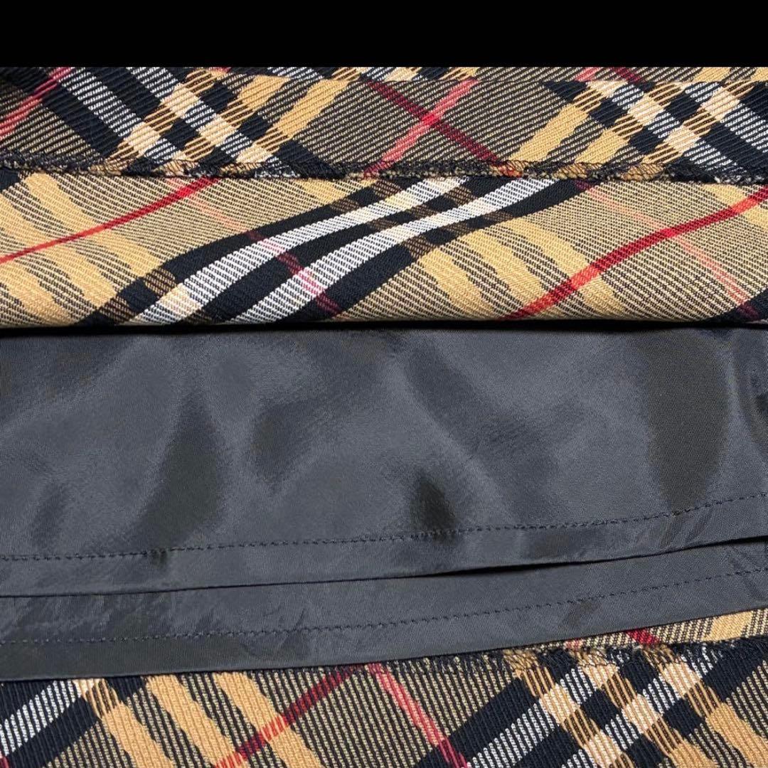 バーバリーブルーレーベル ノバチェック ベルト付 ミニスカート フレア