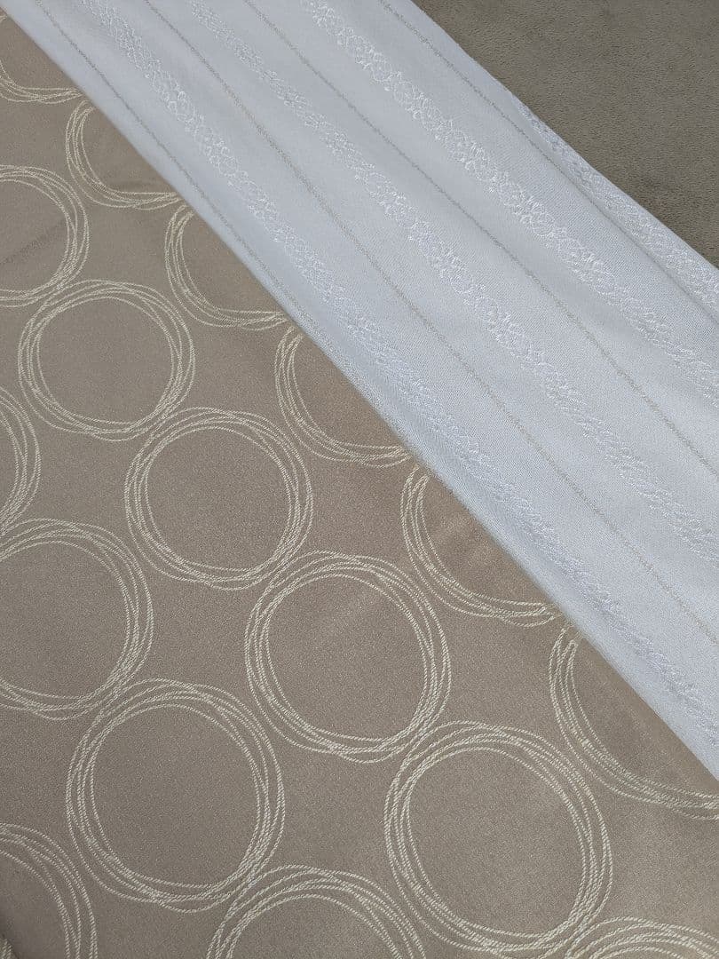 廃盤ニトリ遮光2級カーテンレースセット　幅140×丈約220cm 遮光2級・遮熱カーテン＆遮熱・遮像レース4枚セット(RP003 100X200cm