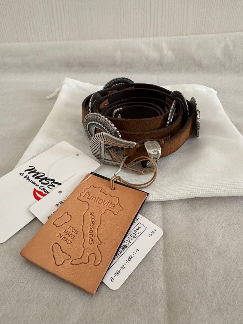 新品未使用PUNTOVITAプントヴィータ CONCHOベルトコンチョSUEDE PUNTOVITA/プントヴィータ】CONCHO ベルト（SUEDE）（ベルト）｜MUSE