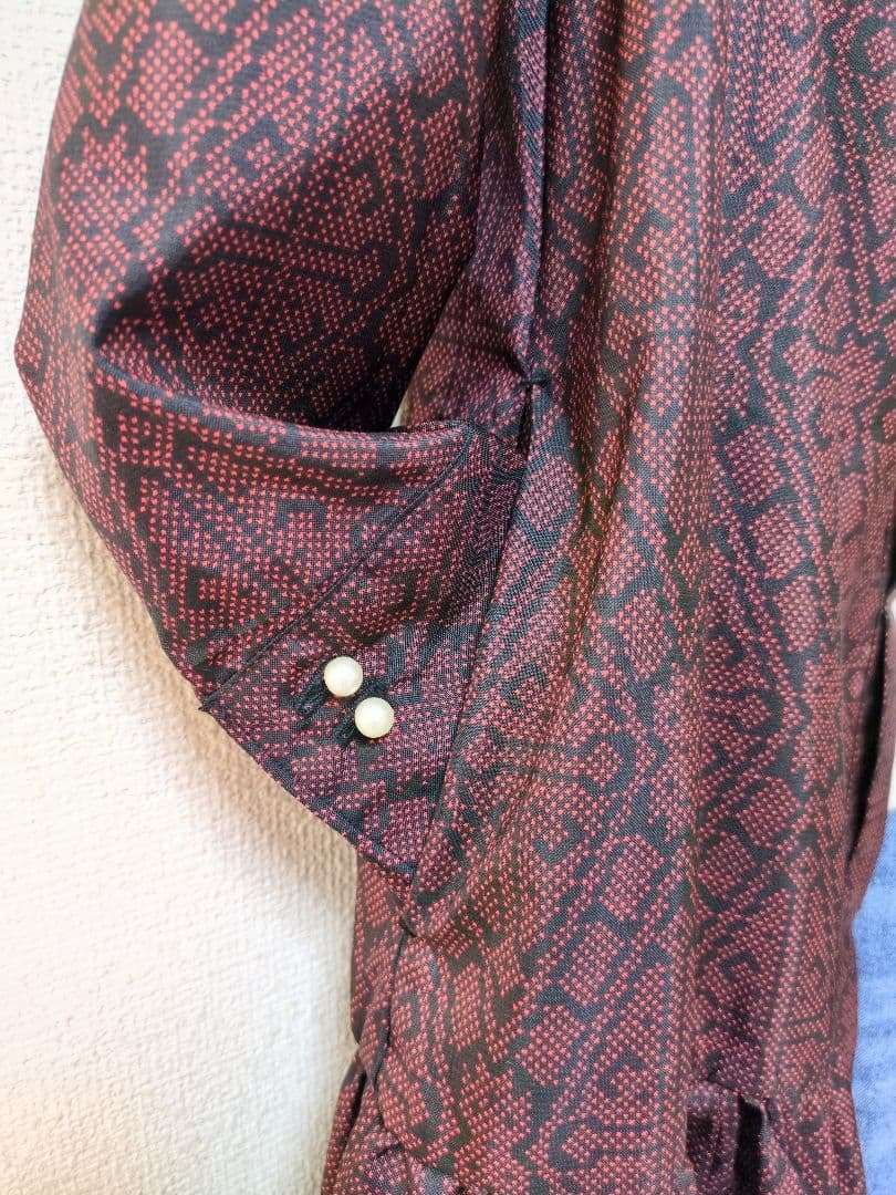 着物リメイク 大島紬 正絹 ワンピース 楽ちん細見えすっきり ジレ