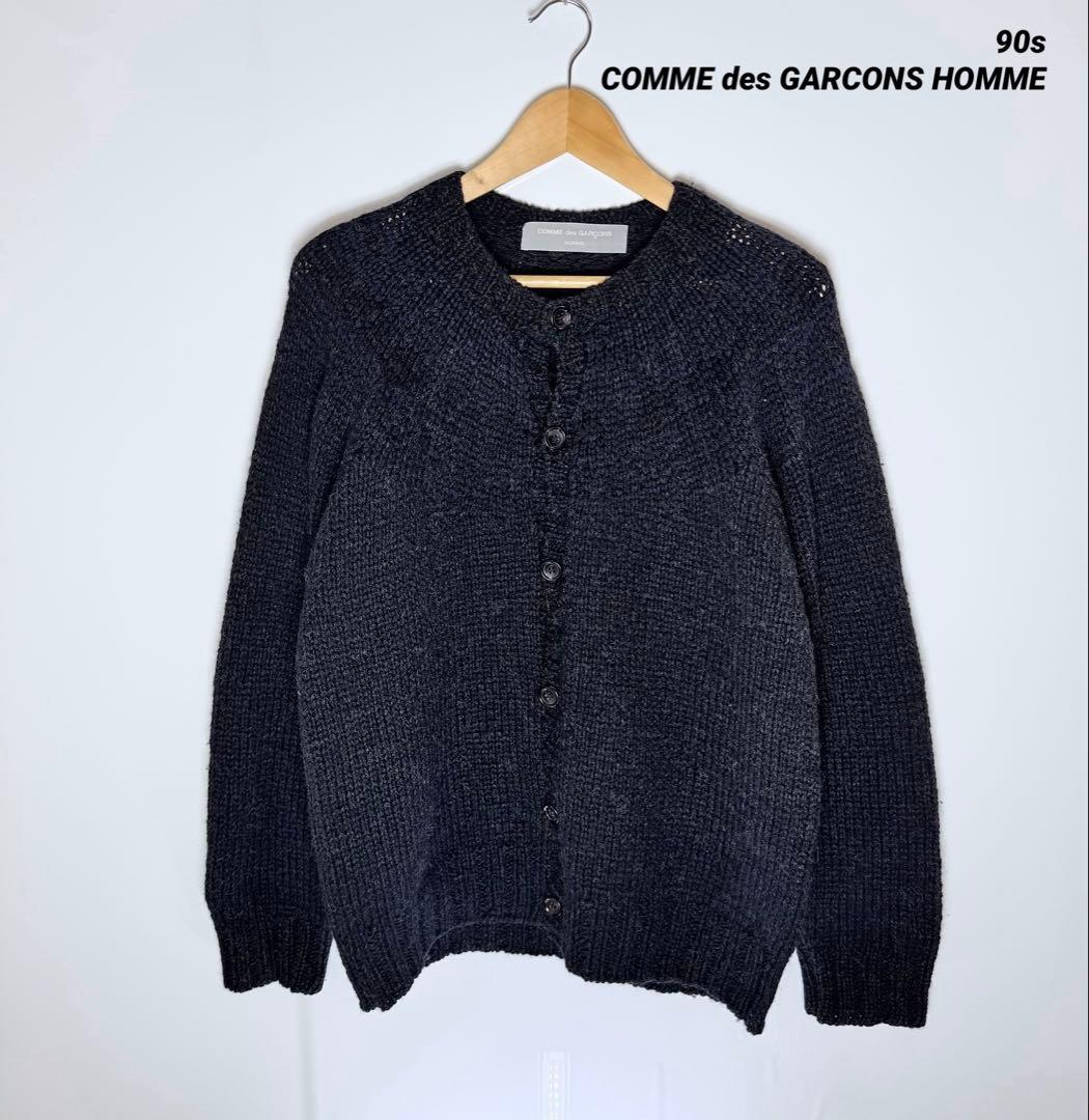 トップス 90s COMME des GARCONS HOMME Cardigan Comme des Garcons Men's Small Heart Wool Cardigan Sweater