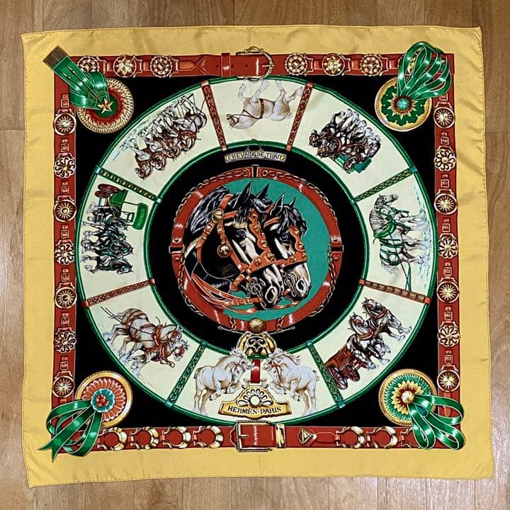 【専用です】Hermes ビンテージ カレ CHEVAUX DE TRAIT 1990s, Deadstcck】