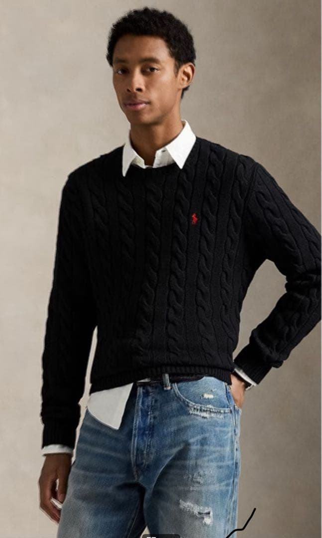 な）はさま専用　ブラック　ケーブルニット ハンドケーブルニットプルオーバー | Knit | HER. Online Store