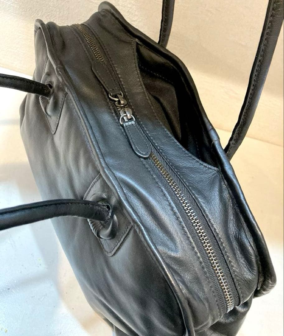 美品】ear PAPILLONNER エンボスボストンバッグ Lサイズ 黒