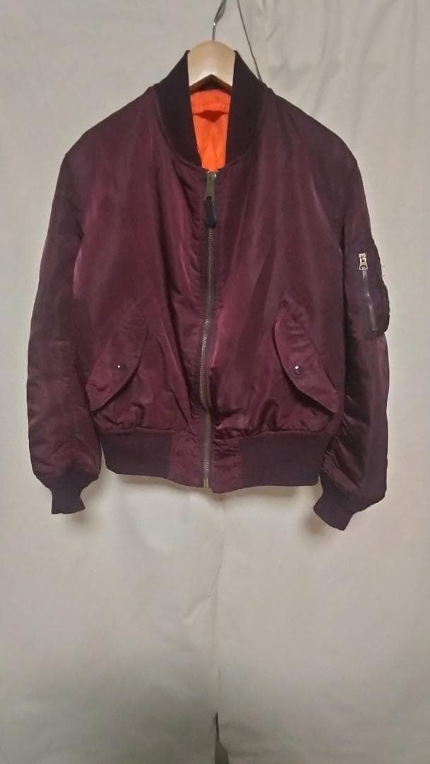 ビンテージ80年代アルファMA-1リバーシブルナイロンフライトJKT赤ワインM ビンテージ80年代アルファMA-1リバーシブルナイロンフライトJKT