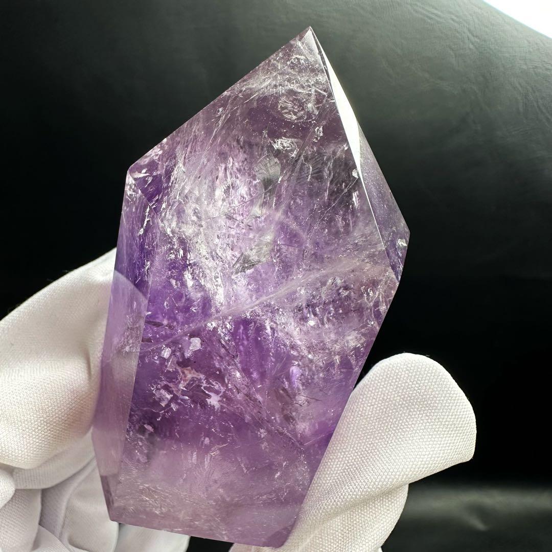 高品質❗️レインボー☆アメジスト 六角柱 パワーストーン天然石 原石A1061 パワーストーン 天然石 虹入りアメジスト 原石[T436-2850]