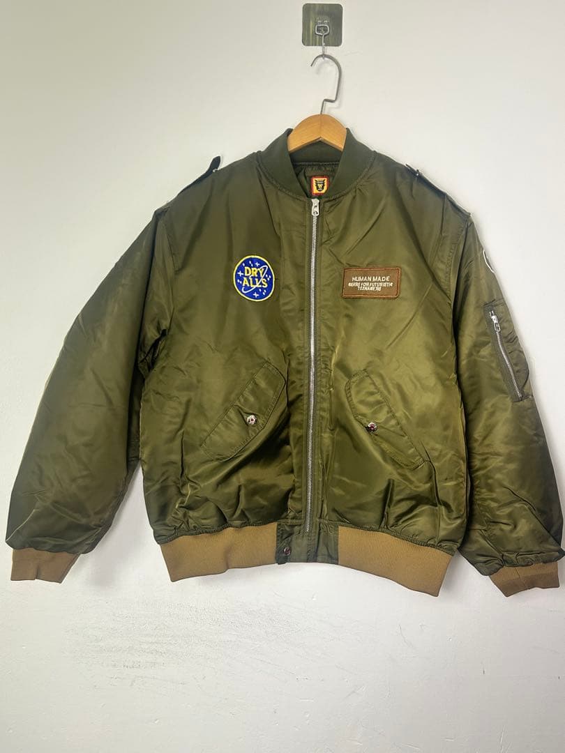 HUMAN MADE BOMBER JACKET ボンバージャケット MA-1 Human Made Ma-1 Green Flight Bomber Jacket