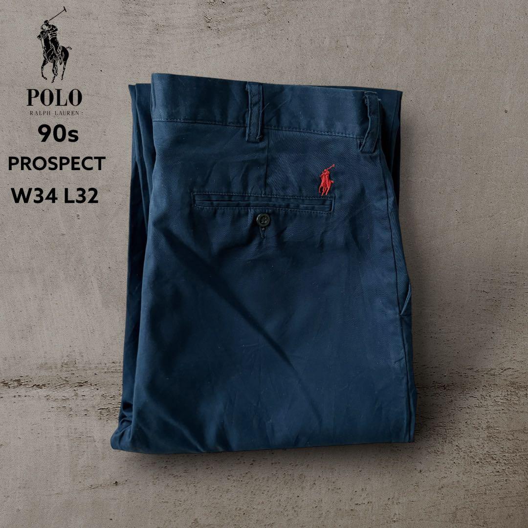PolobyRalphLauren90sPROSPECTポロチノW34濃紺古着 - メルカリ