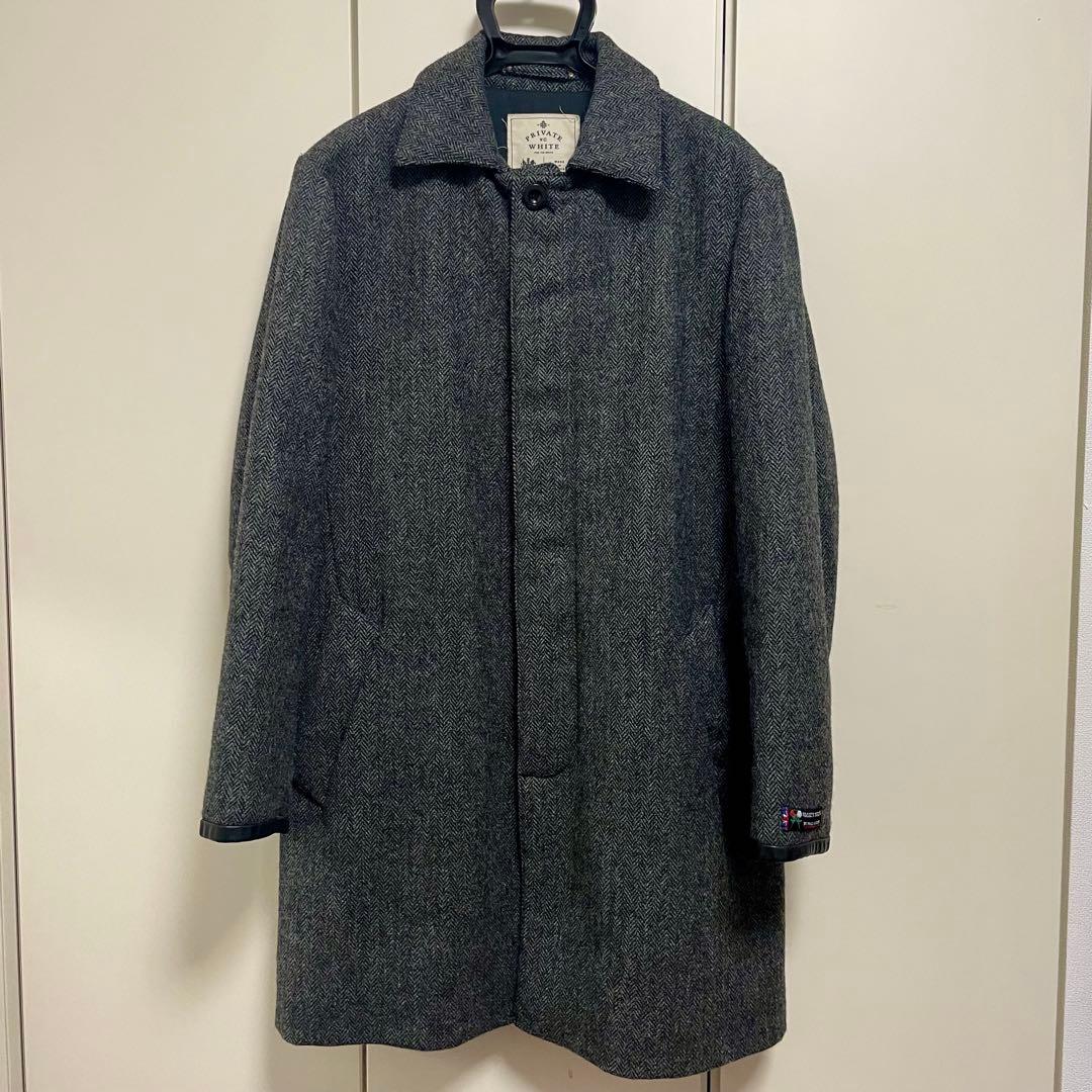 【美品】PRIVATE WHITE ヘリンボーンウールコート グレー trim_ofknk_item9d221dfe8ff911e