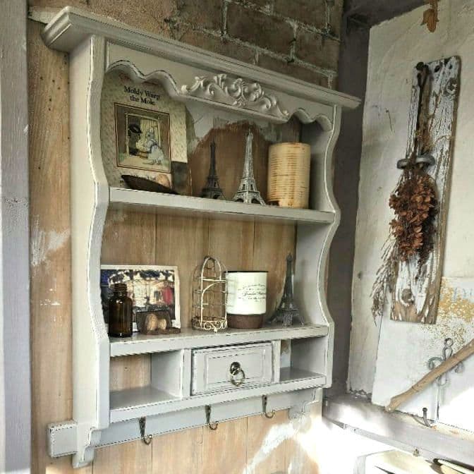 フレンチアンティークシャビー壁掛けシェルフ　ワイド542 モール ベージュ フレンチアンティークシャビー壁掛けシェルフ ワイド542 モール