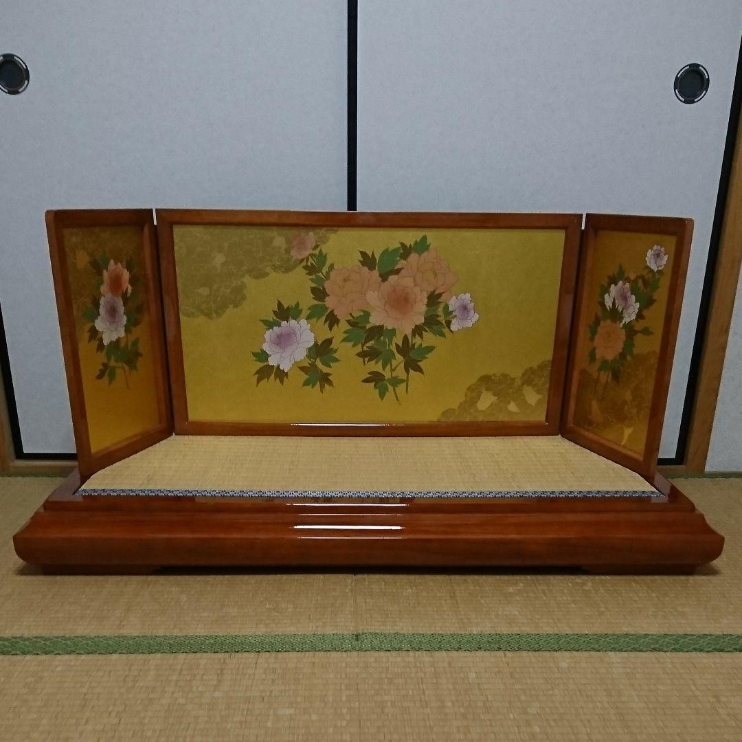 【セール】雛祭り こどもの日 屏風 飾台 セット 雛人形 コンパクト お雛様 ひな人形 おしゃれ ぽてりひな5人 桜 屏風