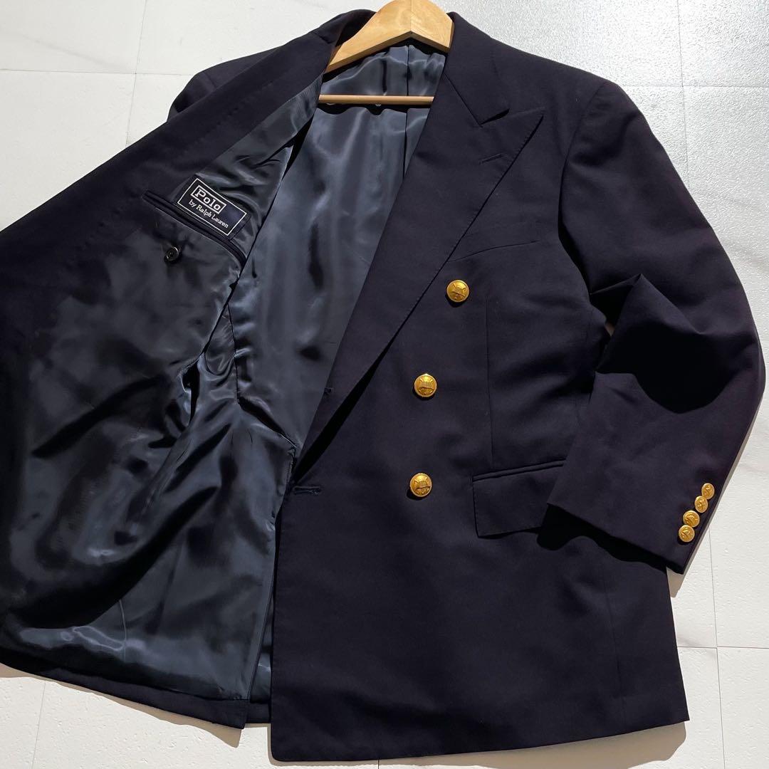 極美品✨ ラルフローレン 金ボタン 紺ブレ テーラード ダブル