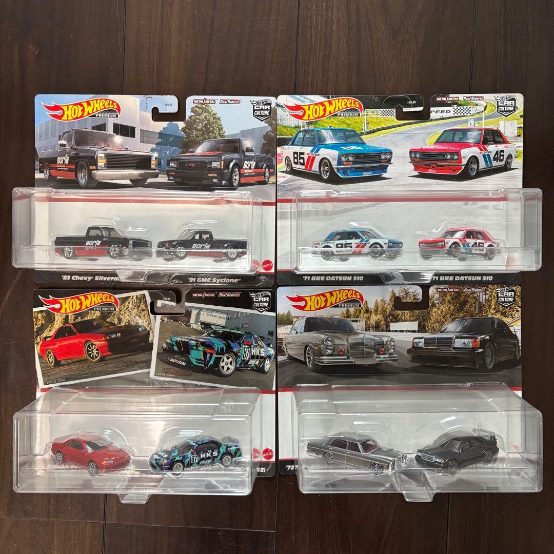 新品未開封絶版ホットウィールプレミアム8台ベンツ280SELダットサン 510 新品未開封絶版ホットウィールプレミアム8台ベンツ280SELダットサン