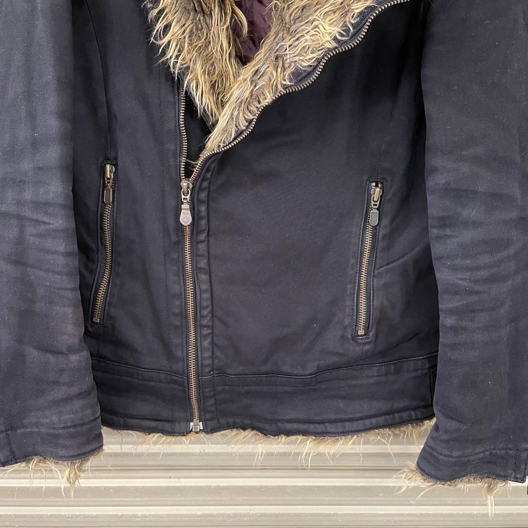 00s トルネードマート フェイクファー 中綿 ライダースジャケット y2k