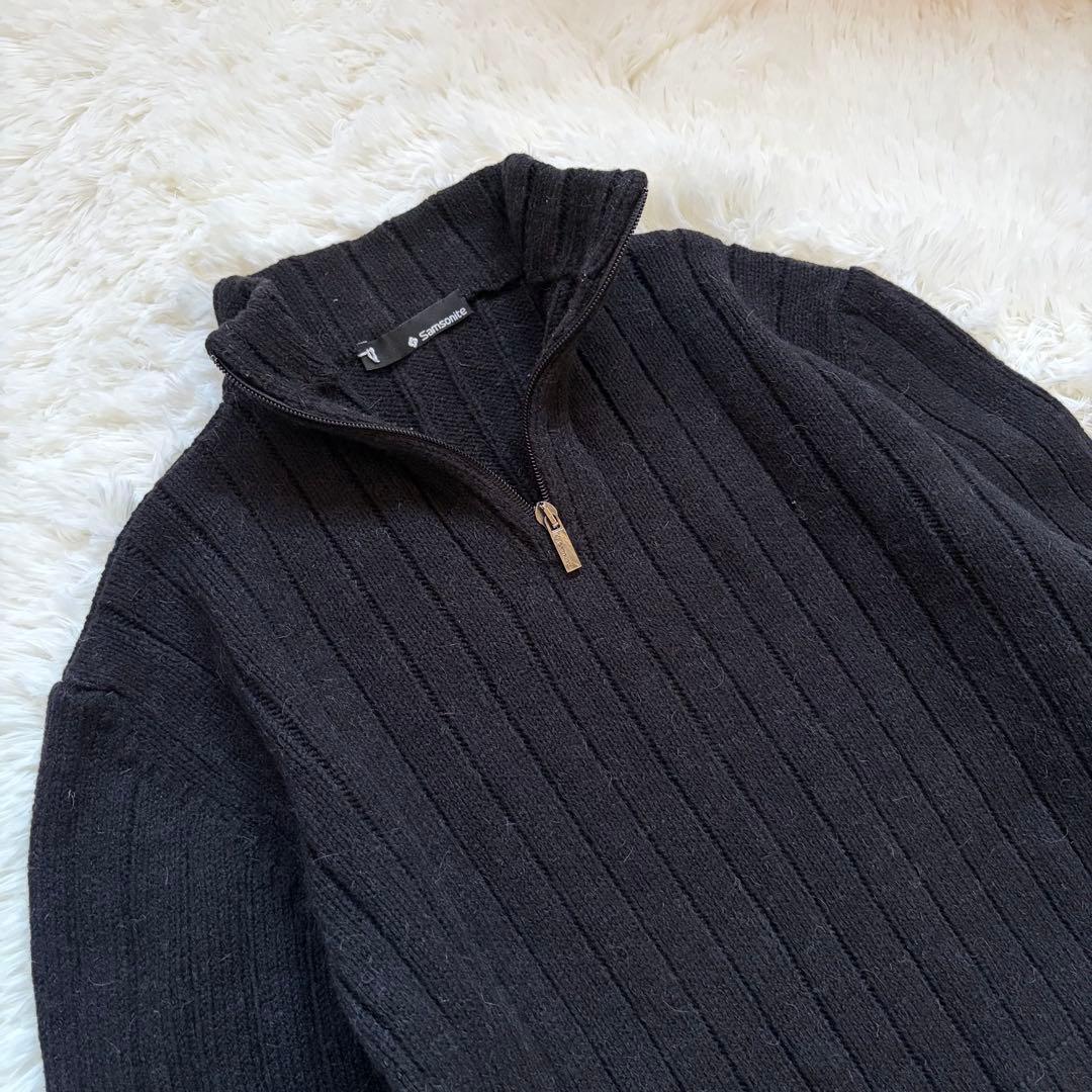 サムソナイト イタリア製 セーター ニット ハーフジップ アルパカ