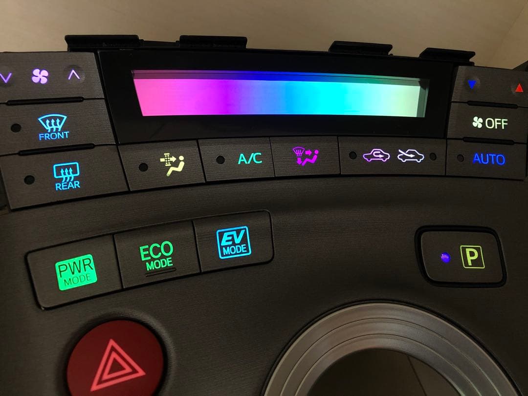 自動色変化仕様　プリウス　エアコンパネル　シフトパネル　LED打ち替え No3 自動色変化仕様 50プリウス 前期 後期 エアコンパネル スイッチ LED