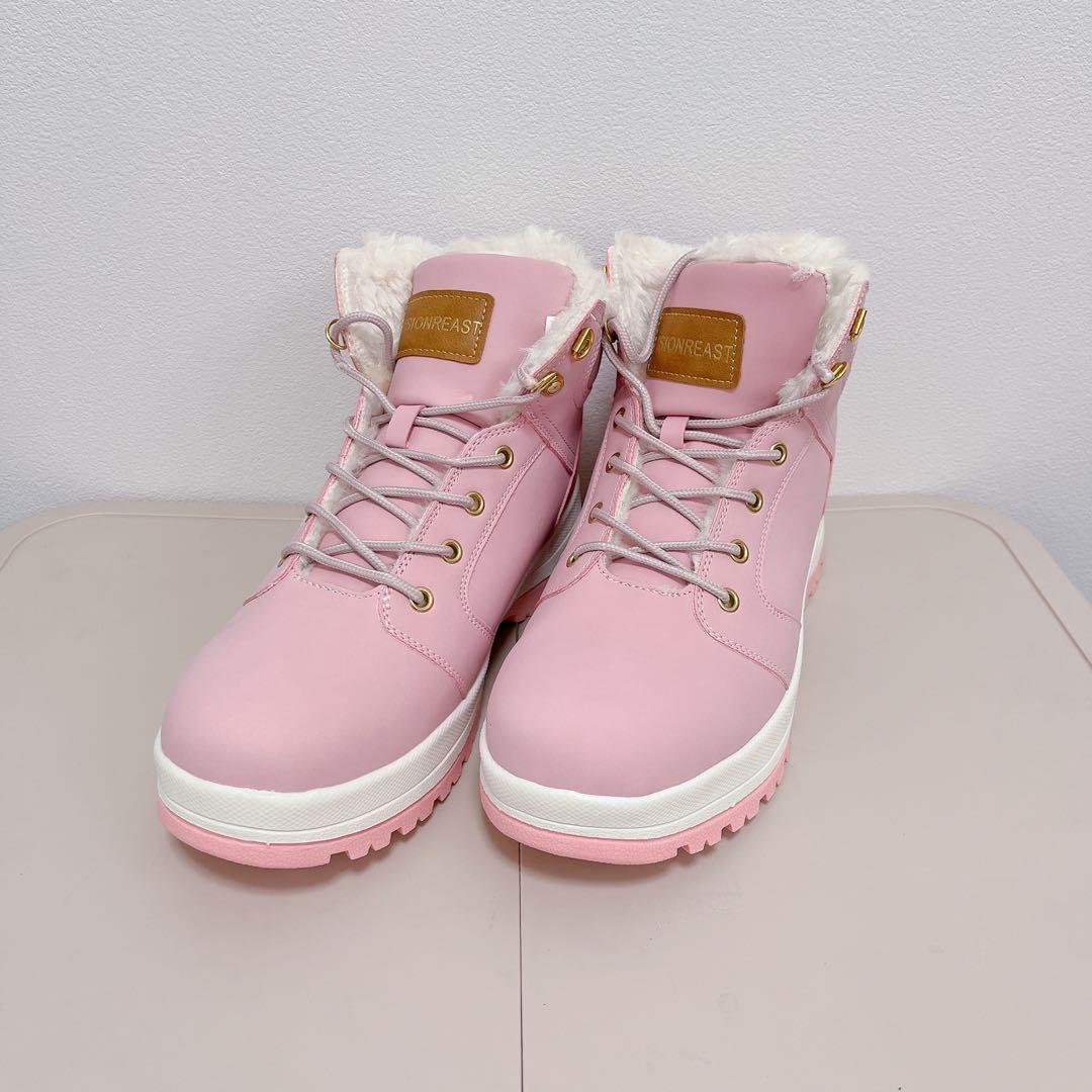 ✦防寒ブーツ 防水 トレッキングブーツ 26cm ピンク 雪 スノー靴 楽天市場】スノーブーツ レディース ショート ダウンブーツ ウィンター
