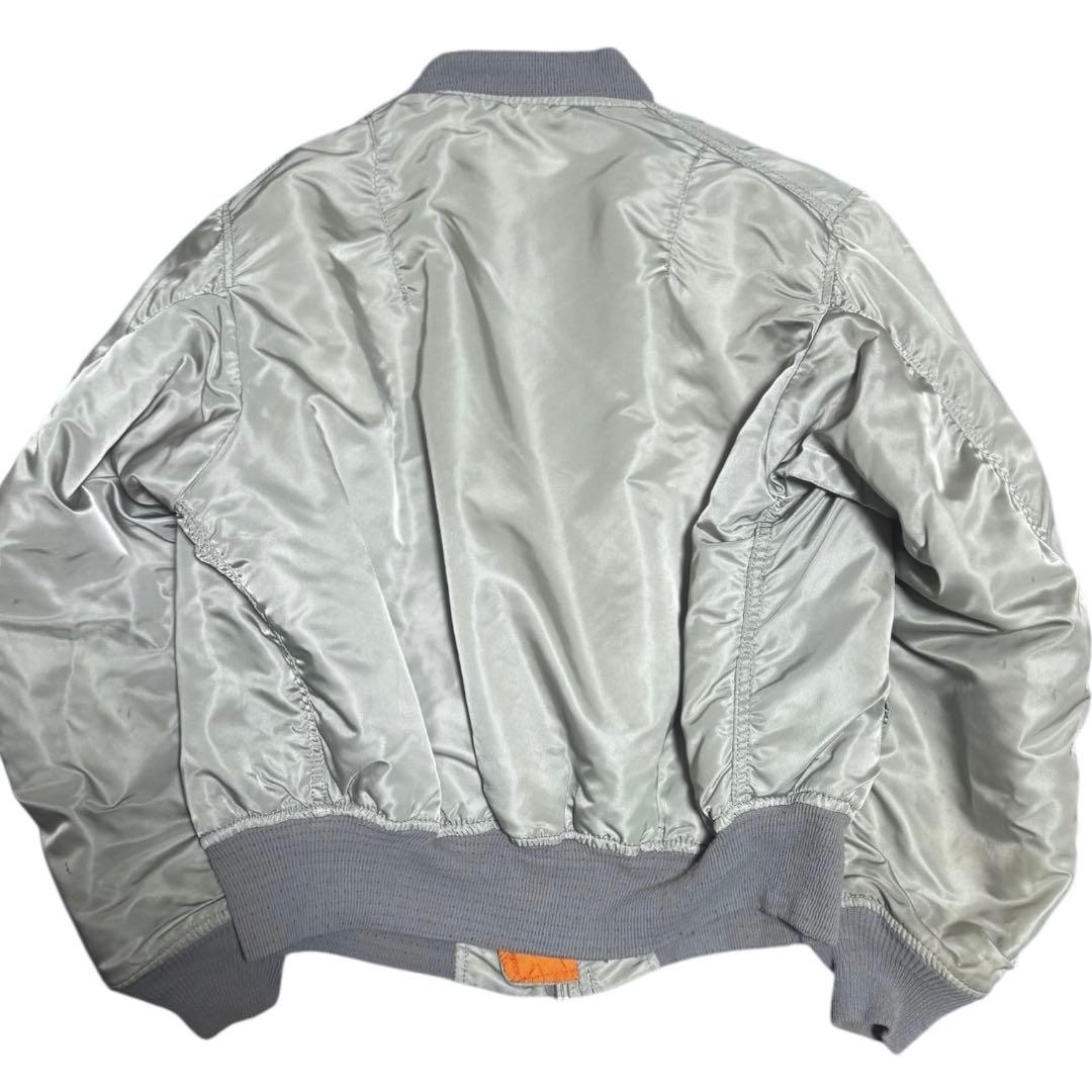 稀少色シルバー ALPHA 90s USA製 MA-1 フライトジャケット L - メルカリ