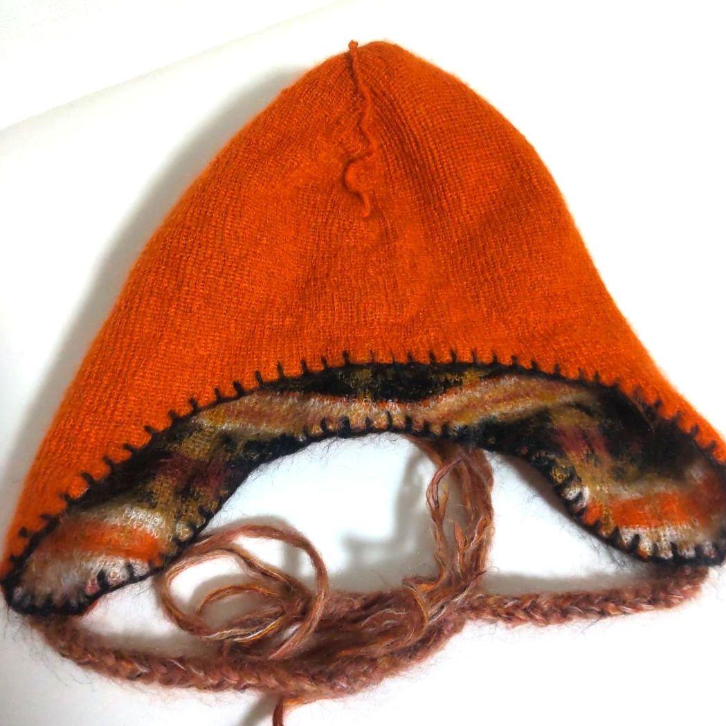 ヴィヴィアンウエストウッド ウール 耳付きニット帽 フリンジ 希少