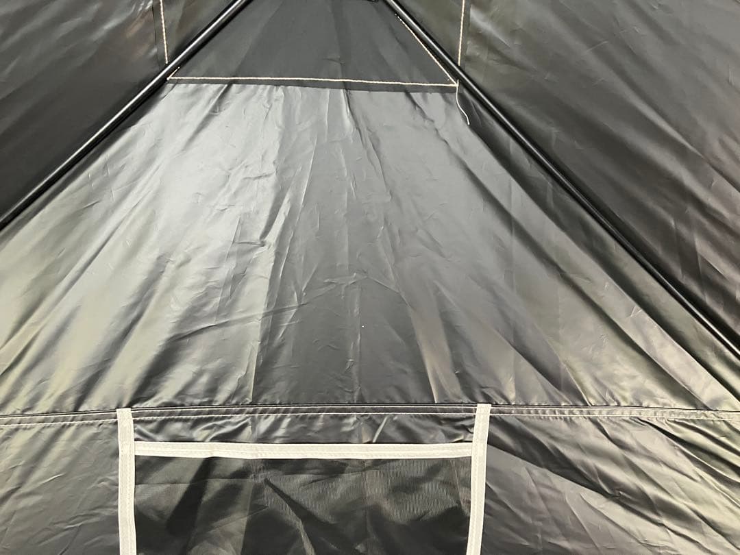 山善 ポップアップテント エクルベージュ ブラックコーティング ワイド