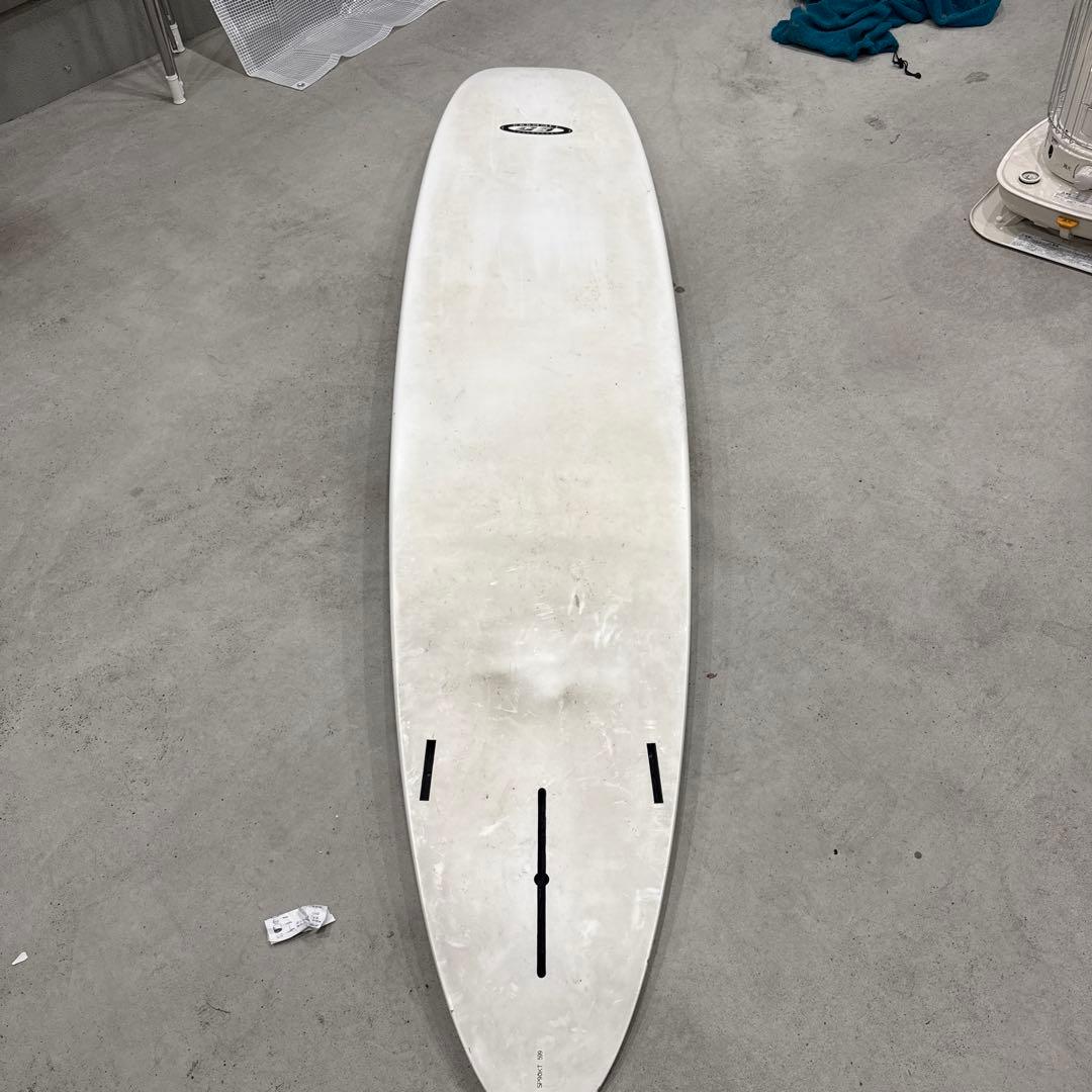 ホワイト/ブルー ロングボード 3フィン付き 手渡し