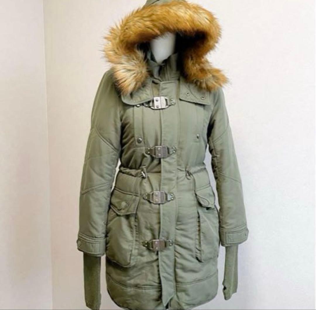 平成ギャル y2k ファー付き ミニタリー モッズコート フェアリー