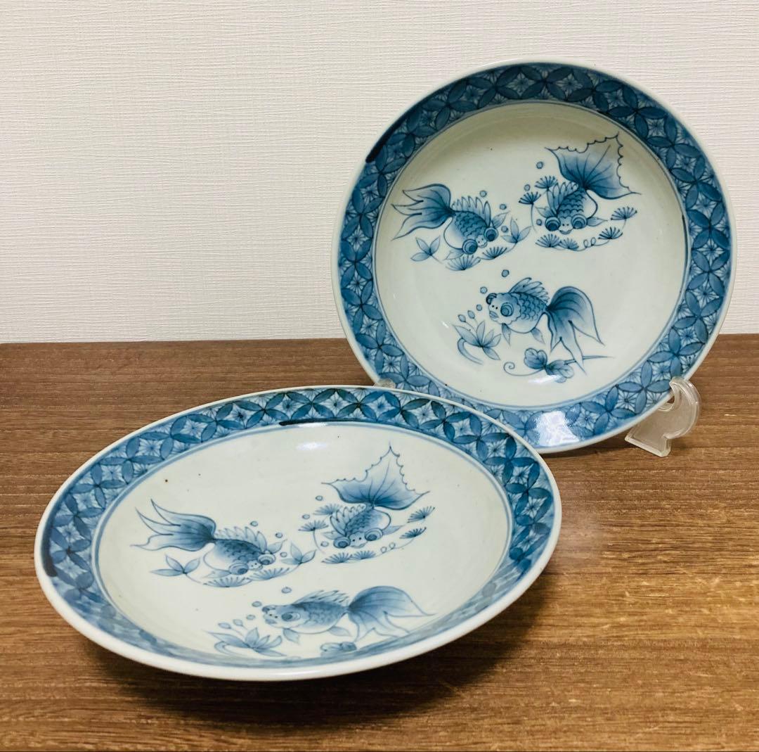 佐藤走波（六代） 染付 魚文 鉢 七寸皿2枚 - メルカリ