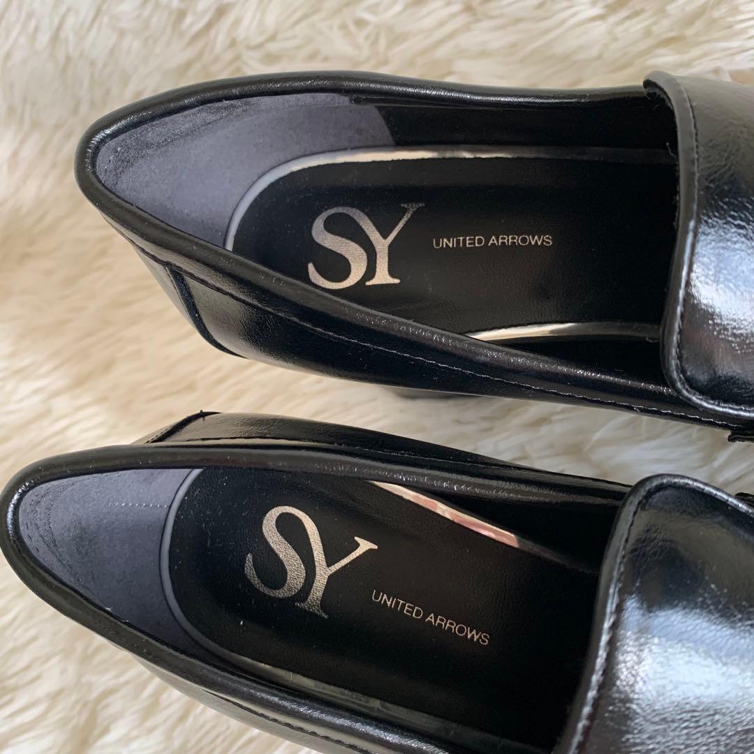 ちゃぼ様　SY スクエアヒールローファー 黒　23.5cm ユナイテッドアローズ