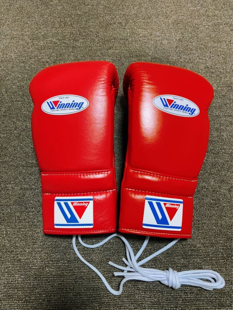 Winning ボクシンググローブ 14 oz レッド 紐式 Winning（ウイニング） 受注生産 ボクシング グローブ マジックテープ