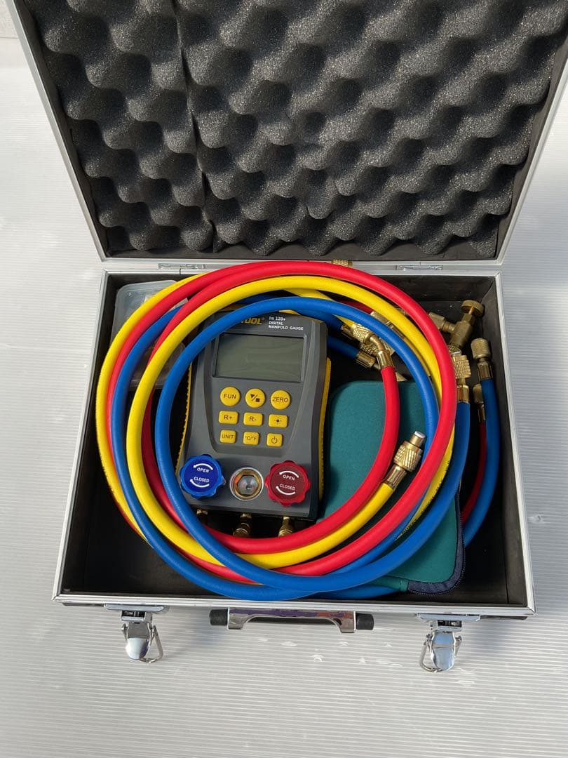 デジタルマニホールドゲージ AUTOOL 1204+ JTC [メーカー直送] マニホールドゲージR134a用 R12接続可能 PAGオイル