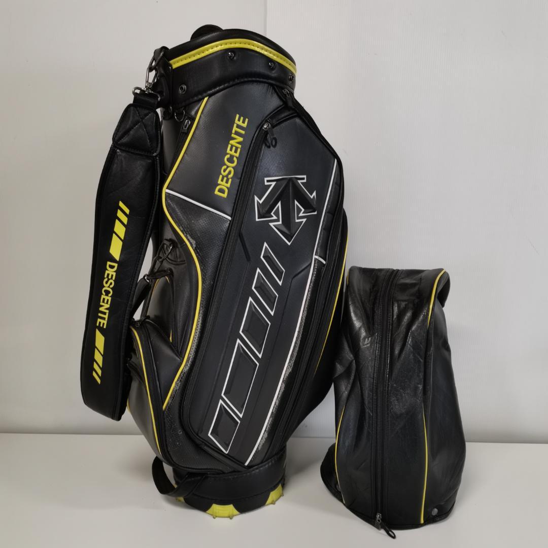DESCENTE デサント 9.5型 大型 キャディバッグ ゴルフバッグ 黒 DESCENTE GOLF デサントゴルフ 大口径 キャディバッグ 9.5型 DQBVJJ00