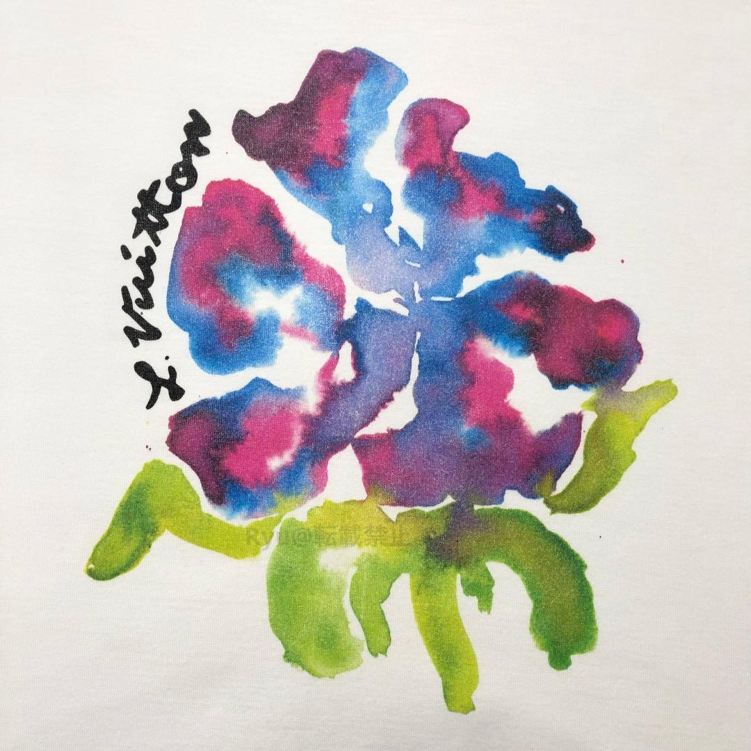 ルイヴィトン LOUIS VUITTON フラワーペインティングTシャツ 白 - メルカリ