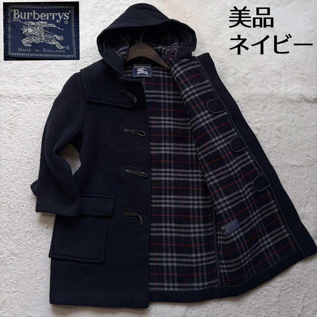 【美品】バーバリーズ ダッフルコート 裏地チェック柄 ウール ネイビー 英国製 楽天市場】楽天スーパーセール！【中古】超美品 バーバリーズ 80年代