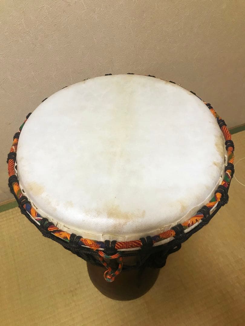 コートジボワール製ジェンベ (ケース付き)ご希望あれば化粧ロープもお