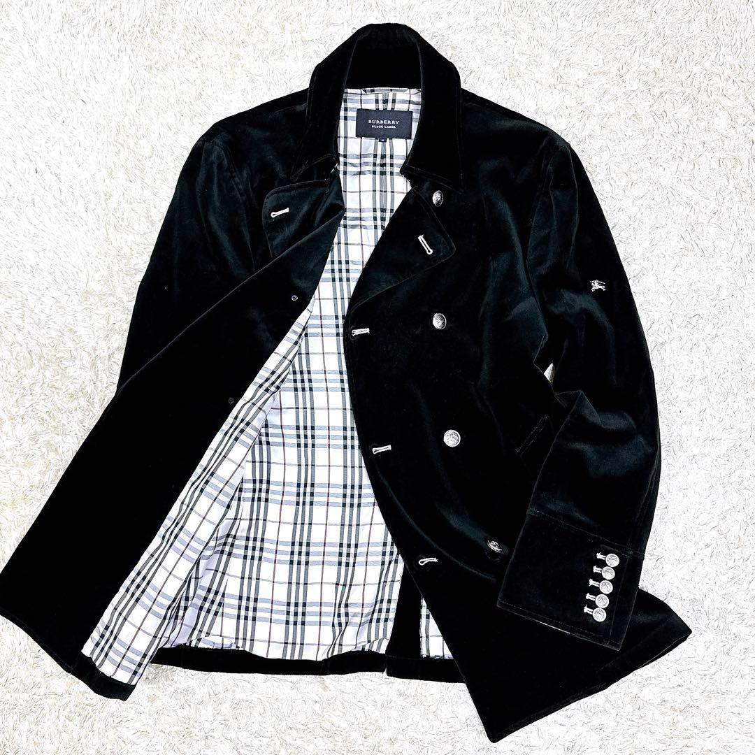 【美品】バーバリーブラックレーベル マリンロングコート ダブル 銀ボタン BURBERRY BLACK LABEL - バーバリー ブラックレーベル銀ボタン羊毛