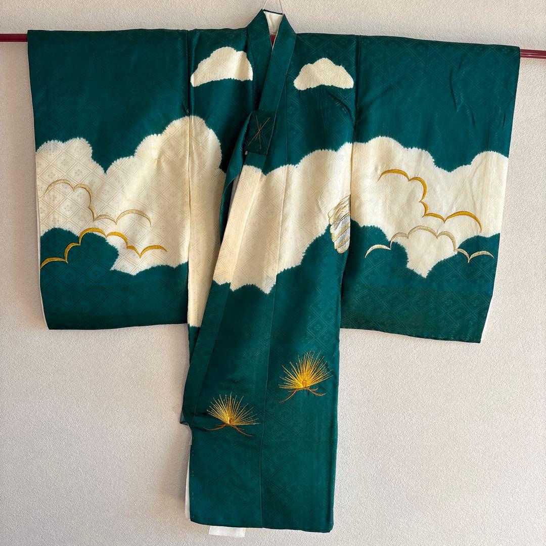 No.10 正絹 総刺繍 男の子お祝い着 長襦袢 七五三 のしめ - メルカリ
