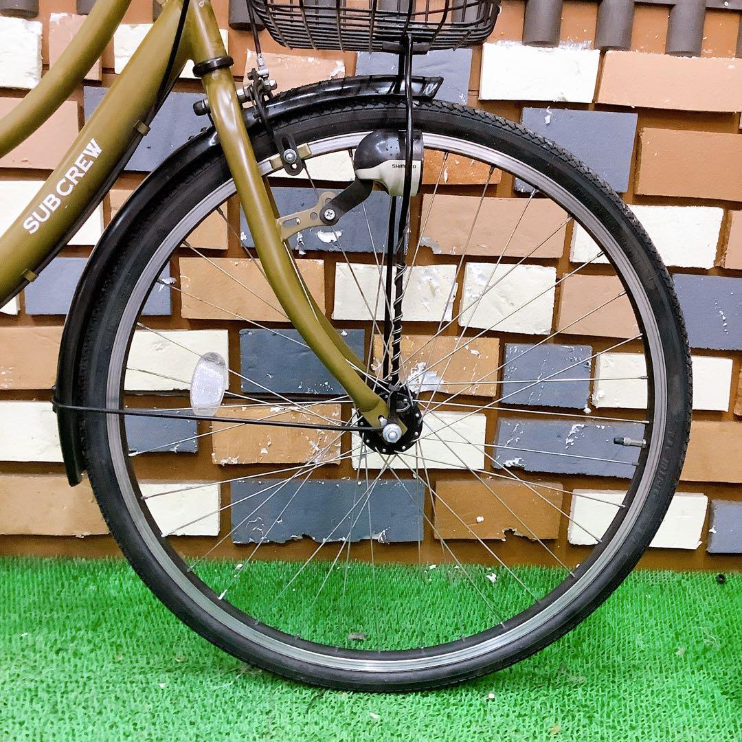 引き取り価格ママチャリ SUBCREW サブクルー カーキ 26インチ 変速付き