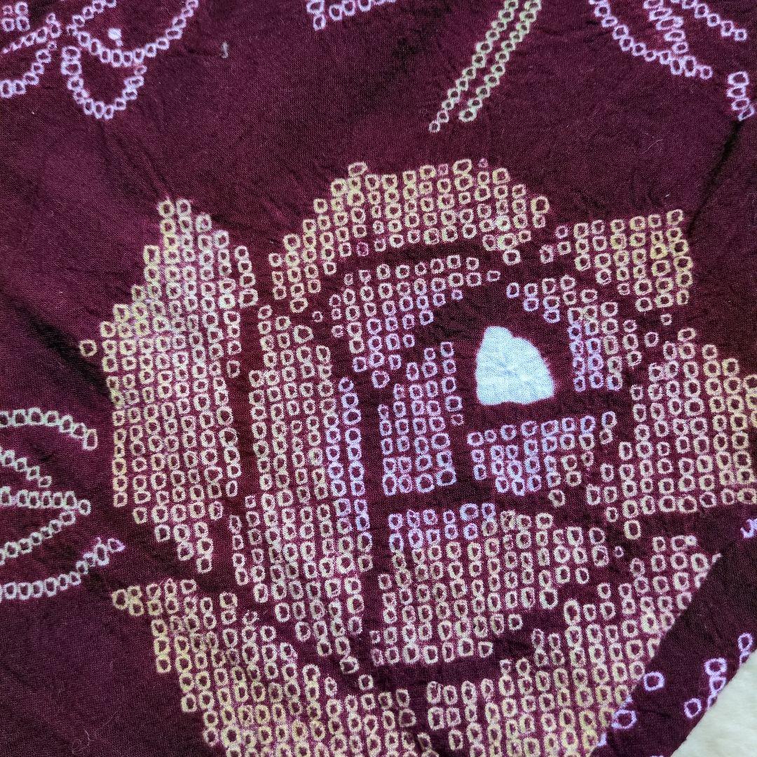 USED　絞りゆかた　薔薇と蝶　ビッシリ、 一目絞り！　ふくよかサイズ