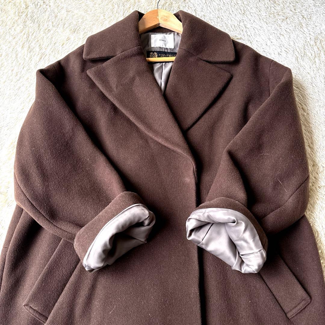近年モデル イエナ MANTECO コクーンショートコート 38 ブラウン