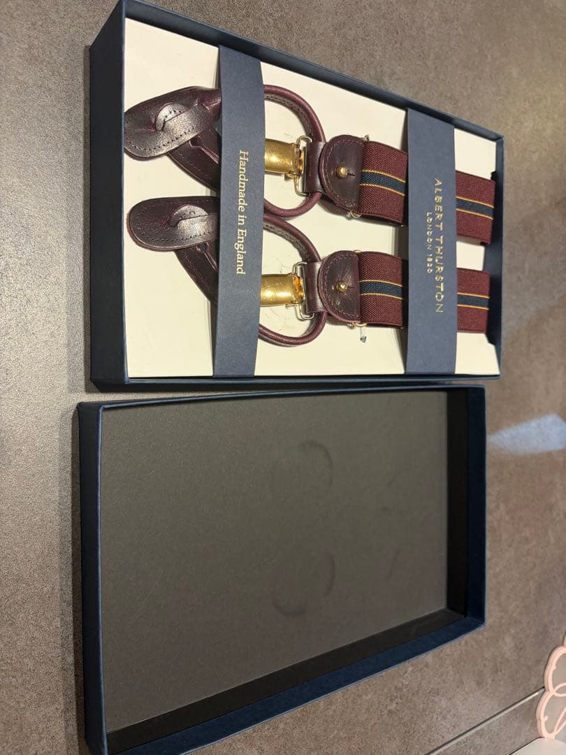  THURSTON サスペンダー バーガンディ ALBERT THURSTON アルバートサーストン サスペンダー サークル バー