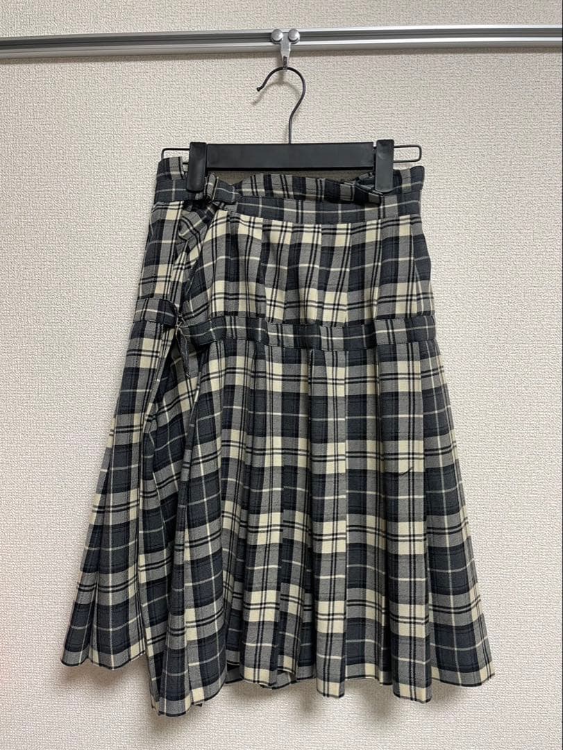 tricot COMME des GARÇONS チェック柄プリーツスカート M Yahoo!オークション -「tricot comme des garcons スカート チェック