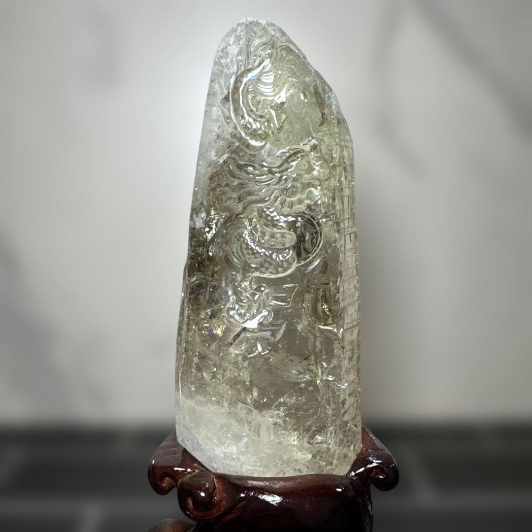 【コレクション】龍彫刻 シトリン原石 747g 高透明 虹入り 台座付 楽天市場】【在庫限り】ミニクリスタルの龍 カラフル半透明 ラッキー