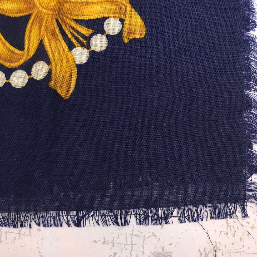 レトロ ユーロ アンティーク調 古着小物 花柄 超大判シアースカーフ